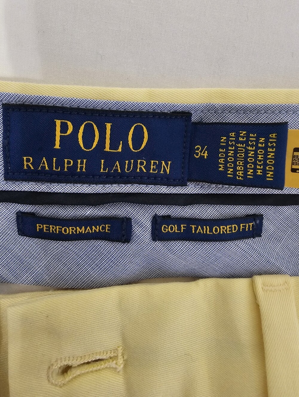 Polo Ralph Lauren Performance Golf Shorts Men’s 34 Yellow Tailored Fit - Picture 5 of 8